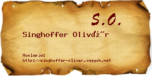 Singhoffer Olivér névjegykártya
